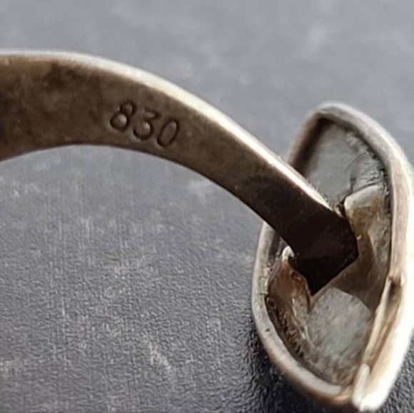 Vintage 830 Silver Amber Cufflinks - Picture 9 of 10